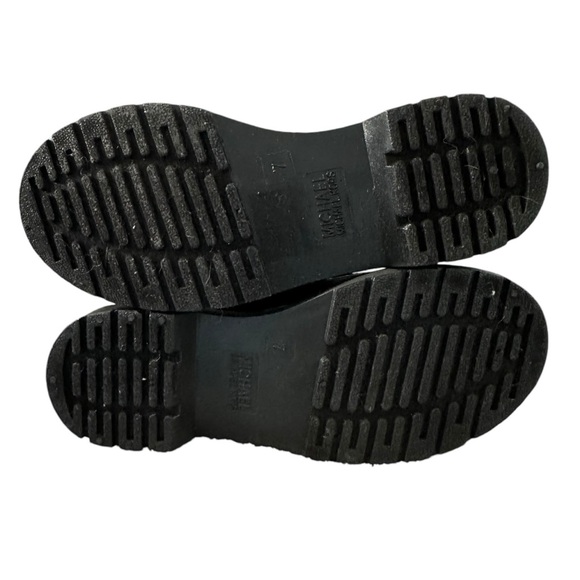 Women’s Michael Kors Black Patent Leather Boots w / Logo Backstrap, Size 7. - Picture 4 of 9